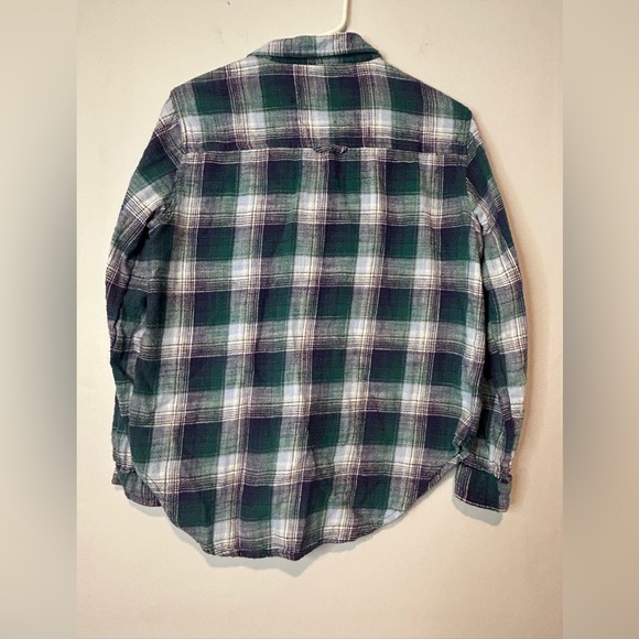 Casual Green and Blue Button Down Shirt - Picture 4 of 5